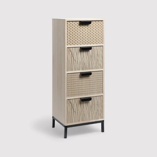 Mahlab - Cassettiera in legno e metallo con 4 cassetti