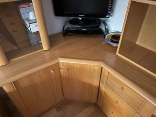Mueble Rinconera Madera con Vitrina
