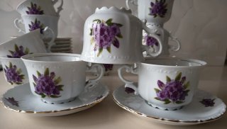 Juego de té/café Capeans porcelana floral