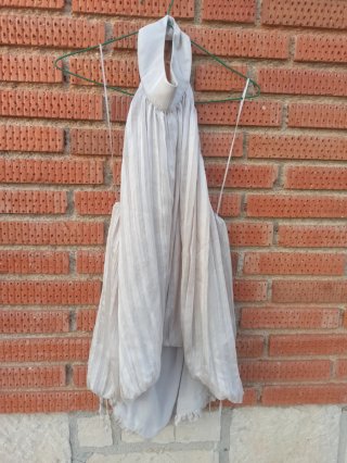 Top halter Zara beige/blanco