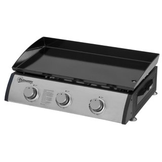 Parrilla de gas de 3 quemadores, manguera, plancha