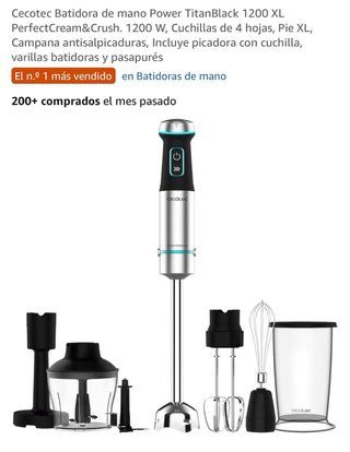 Batidora Cecotec Power TitanBlack 1200 XL