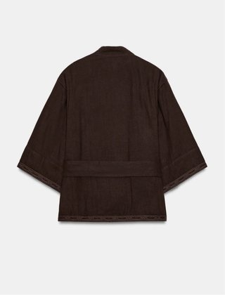 Chaqueta Kimono Zara Bordados Cinturón