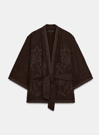 Chaqueta Kimono Zara Bordados Cinturón