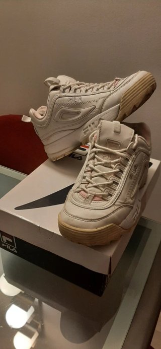Zapatillas Fila Disruptor Blancas y Rosas