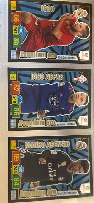 Lote cromos fútbol Isco, Aspas y Asensio