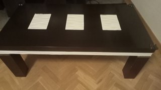 Mesa de centro wengue-blanco