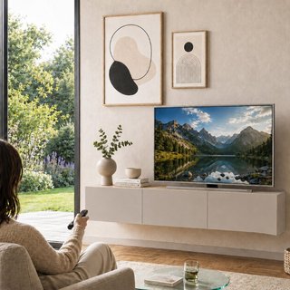 Mobile TV sospeso 180 x 30 cm FRANCY Sabbia con 3 Ante a