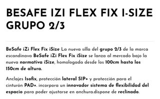 Silla Bebe Besafe Izi Flex Fix Grupo 2/3