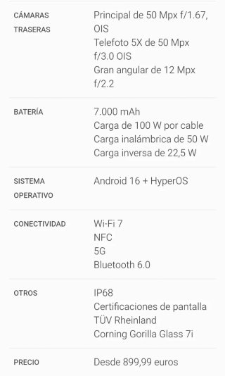 Xiaomi 17T Pro 12GB RAM 512GB Blu