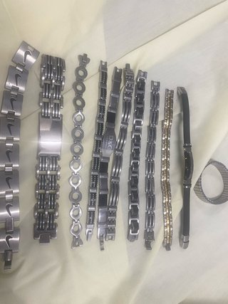 Lote 11 Pulseras Acero Hombre
