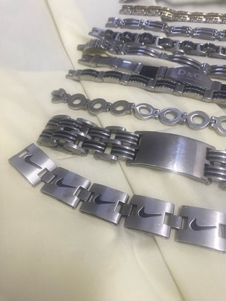 Lote 11 Pulseras Acero Hombre