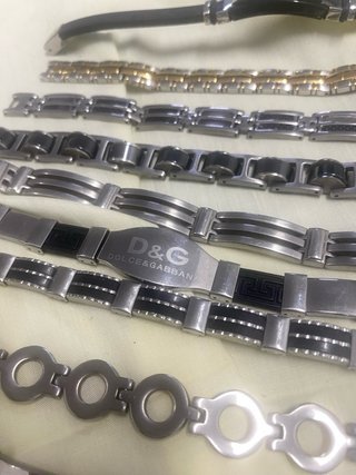 Lote 11 Pulseras Acero Hombre