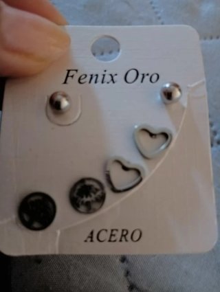 Pendientes Acero Inoxidable y Pins Regalo