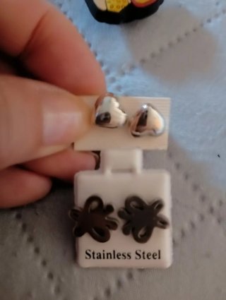 Pendientes Acero Inoxidable y Pins Regalo