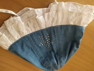 Cappello nuovo jeans in cotone bimba 1/2 anni