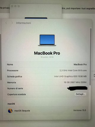MacBook Pro 16 2019 Argento