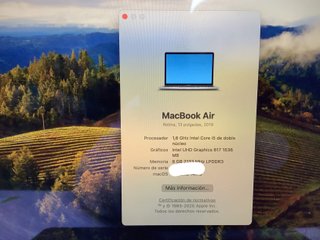 E1197244-0 PORTATIL APPLE APPLE MACBOOK AIR CORE I