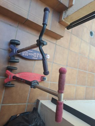 2 Patinetes Micro Maxi Morado y Rojo