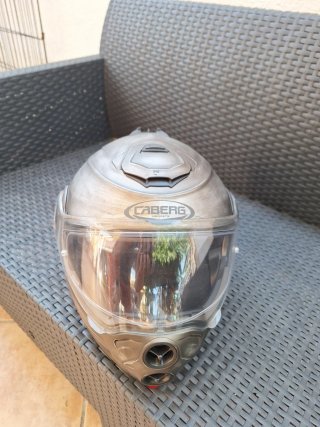 Casco Caberg Negro y Plateado