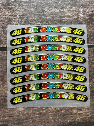 PEGATINAS LLANTA MOTO VR46 THE DOCTOR YAMAHA ROSSI