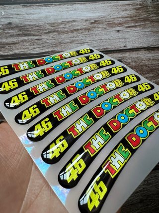 PEGATINAS LLANTA MOTO VR46 THE DOCTOR YAMAHA ROSSI