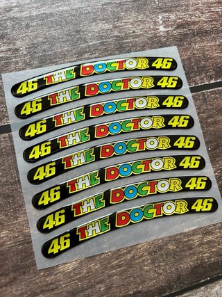 PEGATINAS LLANTA MOTO VR46 THE DOCTOR YAMAHA ROSSI