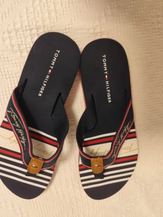 Chanclas Tommy Hilfiger Rayas Azul/Rojo