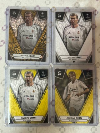 4 Cromos Topps Superstars Zinedine Zidane