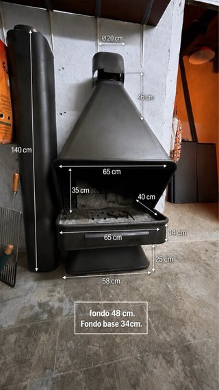 Barbacoa camino FOCGRUP a legna con campana e pa
