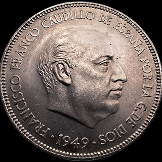 5 Pesetas 1949 Estrella 50 Estado Español