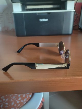 Occhiali Moschino 165/S tondi oro marroni nuovi