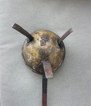 Cazo o Brasero antiguo de latón con soporte