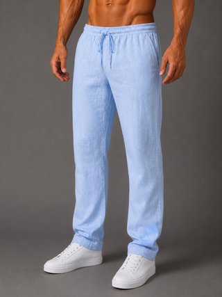 Pantalón de lino azul