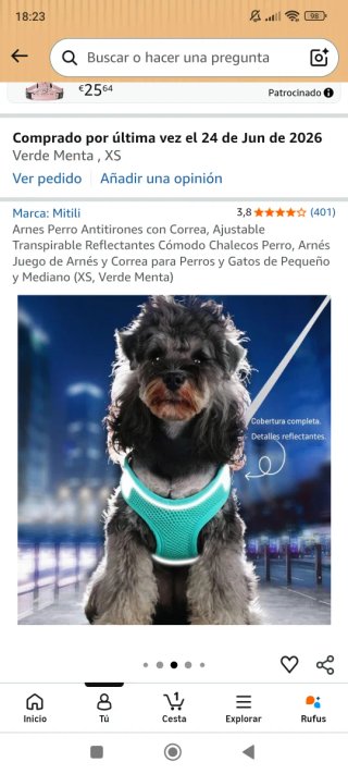 Arnés para perros y correa. ¡¡SIN USAR!! Talla XS