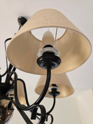 Lámpara negra 5 luces estilo rústico