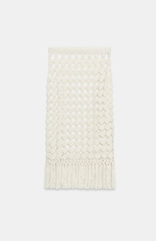 Falda Crochet Zara Flecos