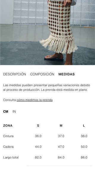 Falda Crochet Zara Flecos