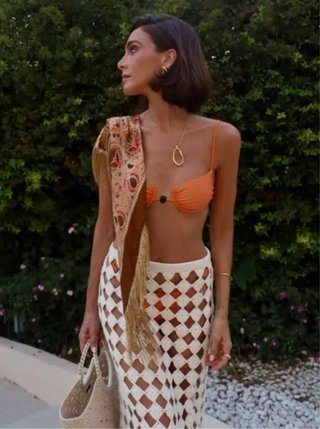 Falda Crochet Zara Flecos