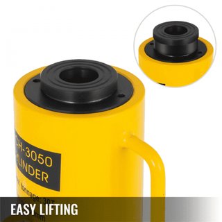Gato Hidráulico Cilindro Hueco 30T/66000LBS con Émbolo de 50mm, Cilindro Hidráulico Sólido para Coche/Furgoneta/Barco/Camión/Ccaravana