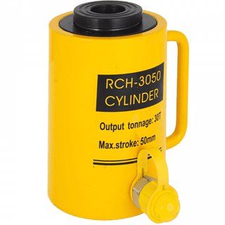 Gato Hidráulico Cilindro Hueco 30T/66000LBS con Émbolo de 50mm, Cilindro Hidráulico Sólido para Coche/Furgoneta/Barco/Camión/Ccaravana