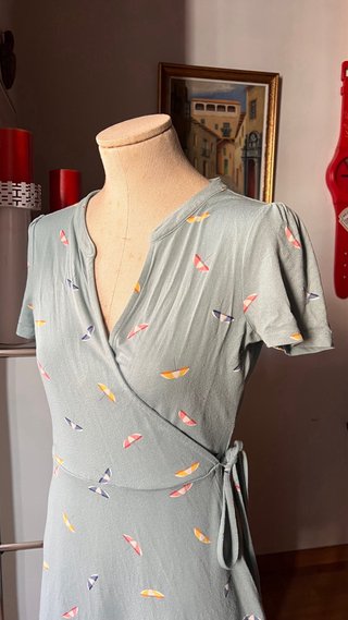Vestido Esprit tipo pareo S/M estampado