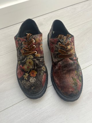 Mocasines terciopelo estampado floral
