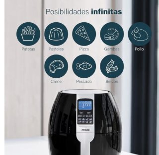 Freidora Aire Princess XL 3.2L 1500W Negra
