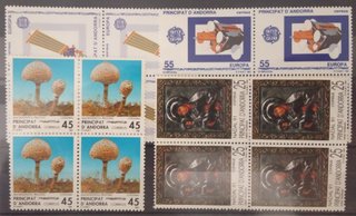 Conjunto 14 Bloques de 4 Sellos Andorra 1985-1993