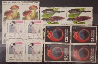 Conjunto 14 Bloques de 4 Sellos Andorra 1985-1993