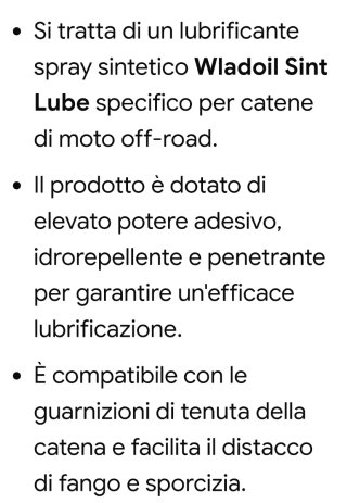 Lubrificante Catena Moto Spray WLADOIL