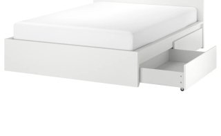 Estructura Cama Malm Blanca 4 Cajones