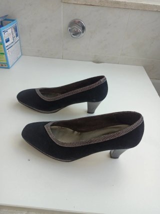 Zapatos Trebede Piel Negros Elegantes
