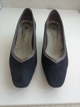 Zapatos Trebede Piel Negros Elegantes